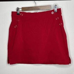 Rafaella Vibrant Red A-Line Athletic Tennis Walking Skirt Skort Medium Pull On